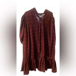 NWT Eloquii Maroon & Red Striped Dress
